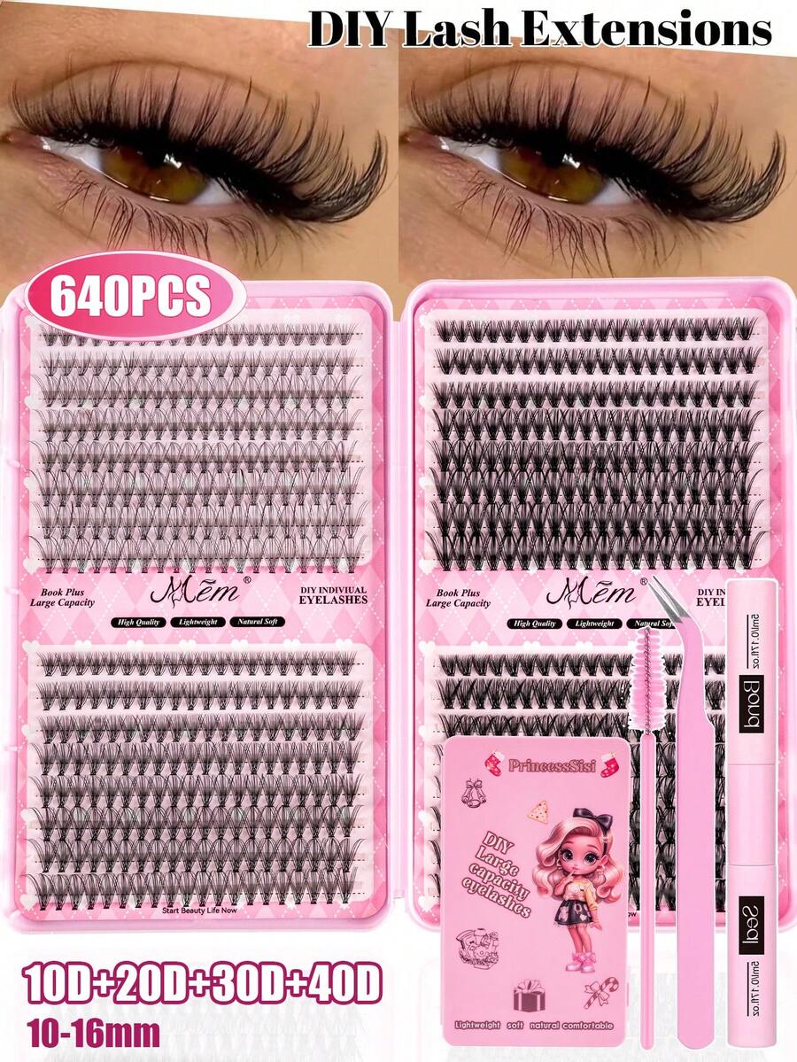 MEM Eyelash Extension Kit, DIY Eyelash Extension Set