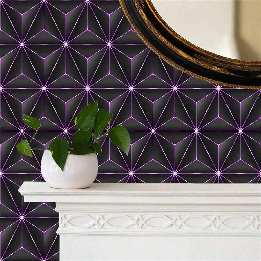 1 Roll 3D Luminous Wallpaper, Modern Tech Style