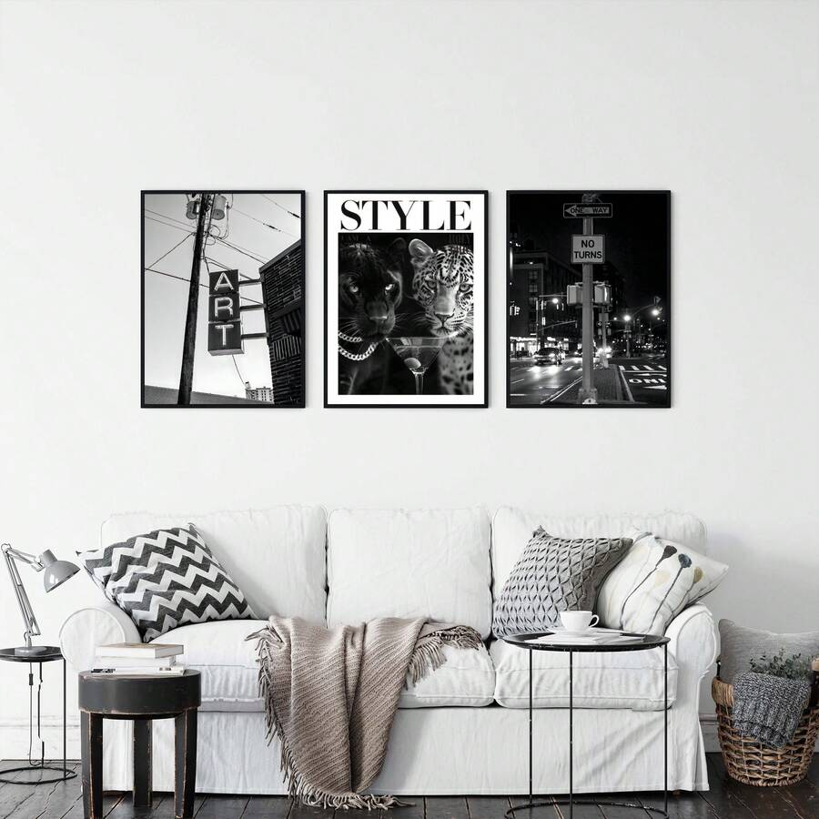 Leopard Cheetah Mural Decorative Canvas Painting Pink Fashion