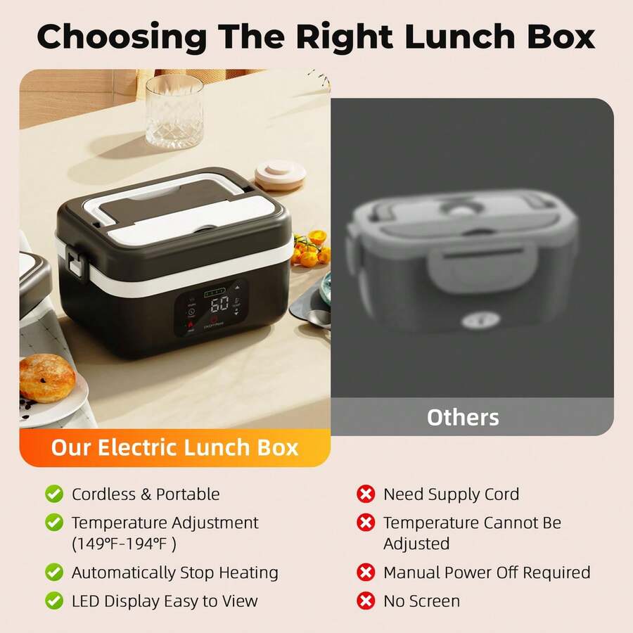 Adult Wireless Electric Heating Lunch Box
