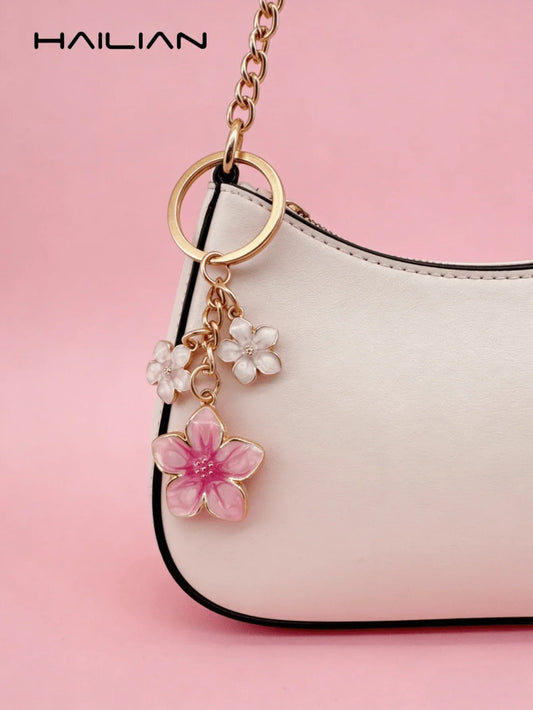 HAILIAN 1pc Sakura Shaped Keychain