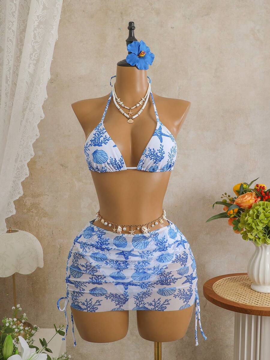 Tie Side Bikini 3-Piece Swimwear For Women