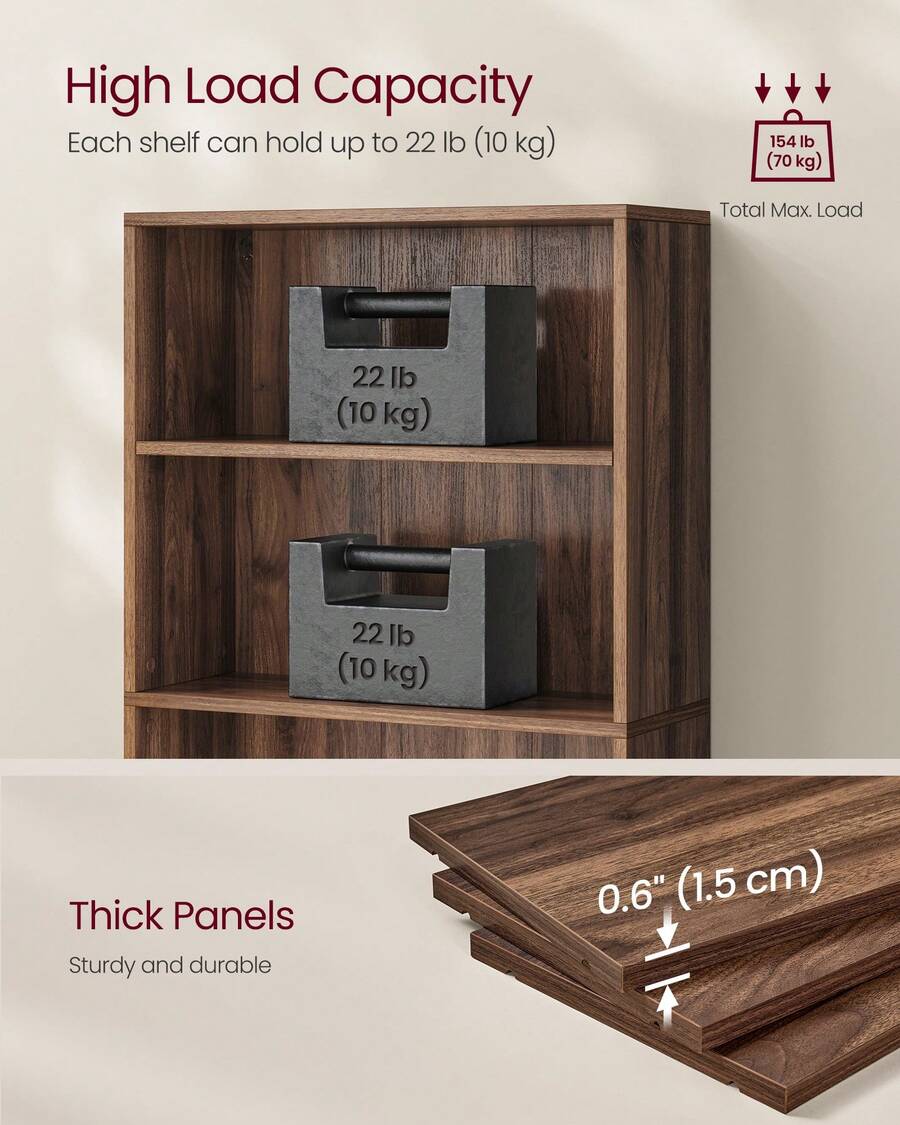 VASAGLE Bookshelf, 6-Tier Bookcase