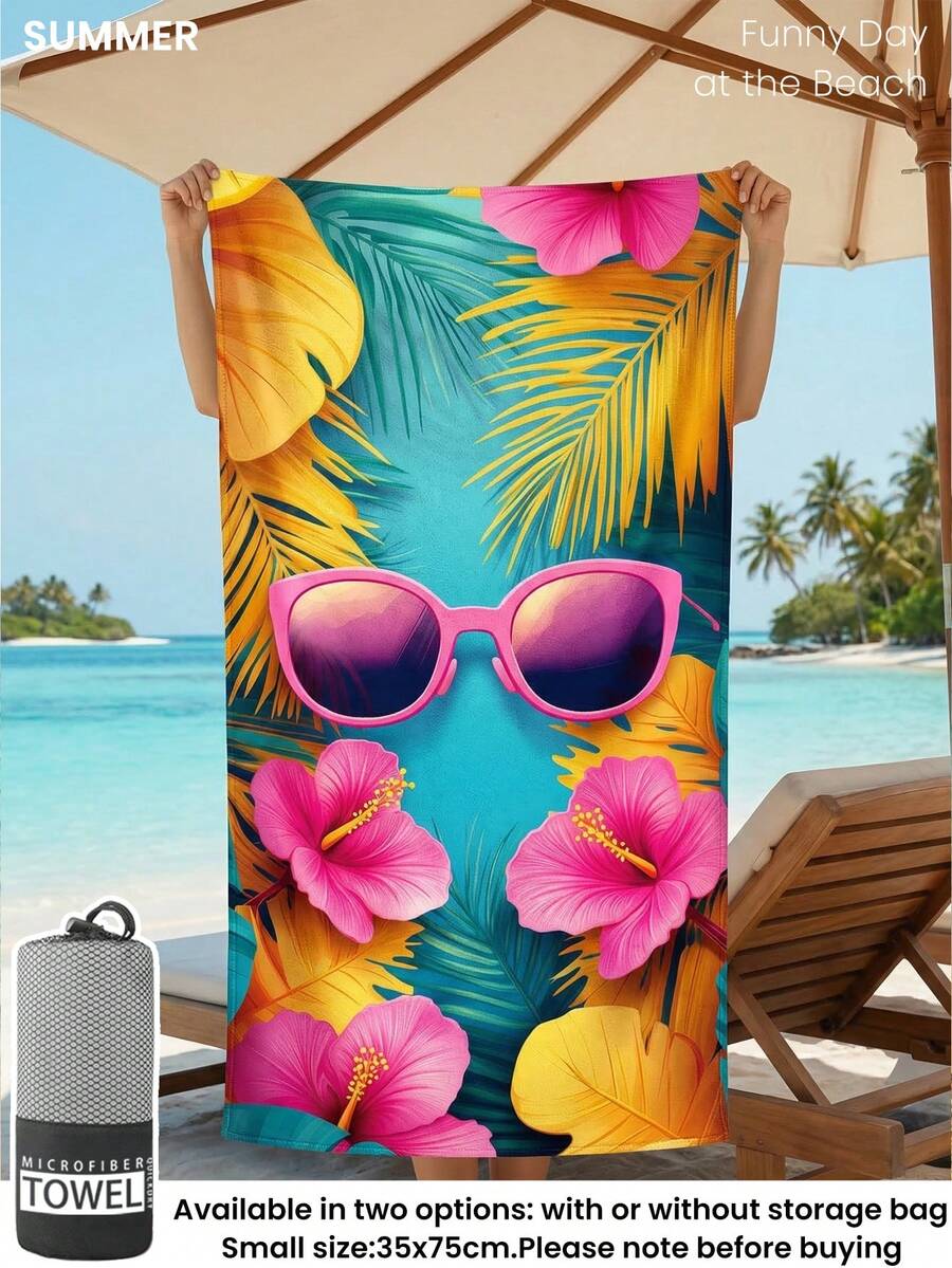 1pc Printed Beach Towel, Summer Fruit Pattern Swimwear