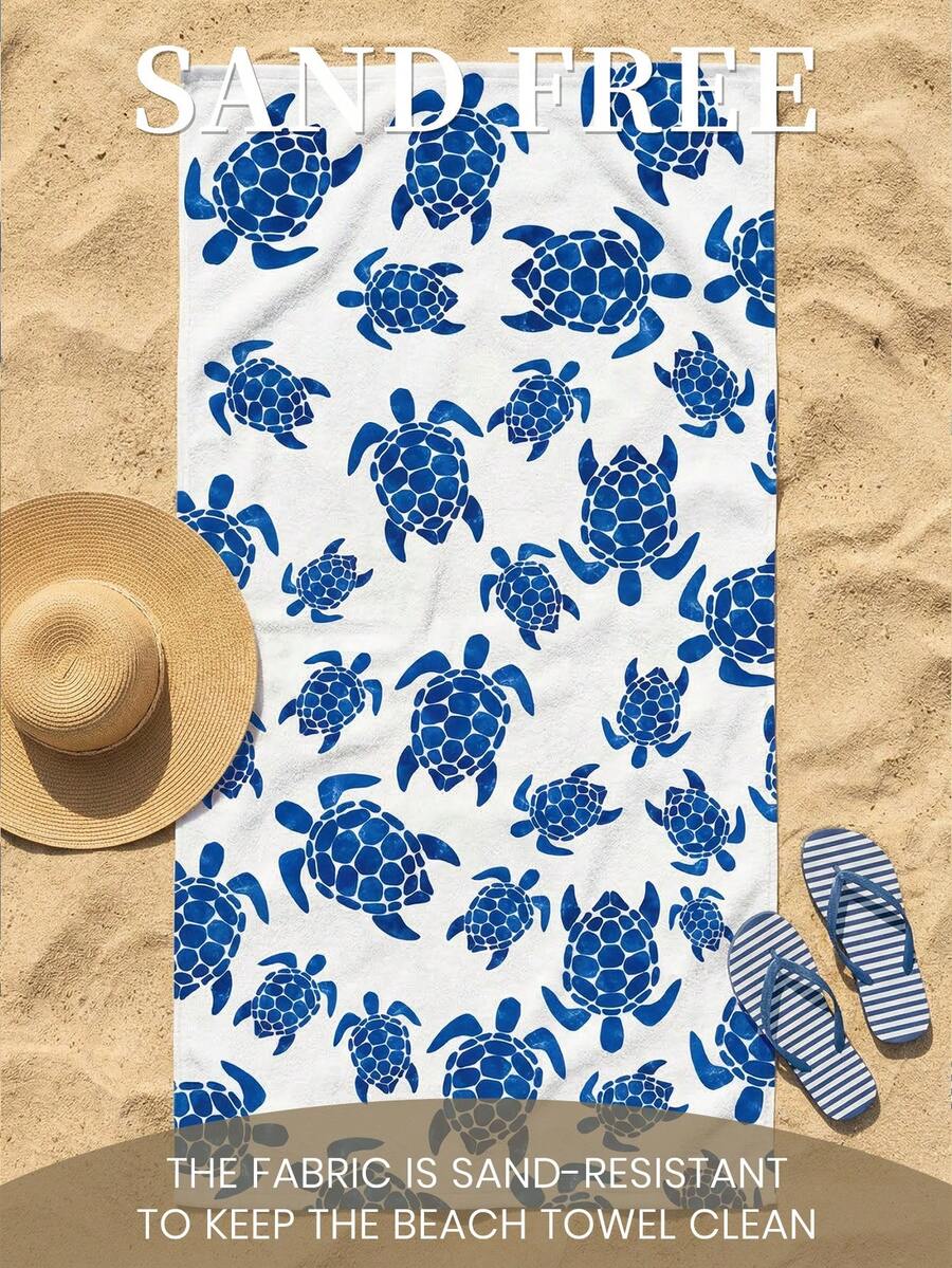 1pc Printed Beach Towel, Summer Fruit Pattern Swimwear