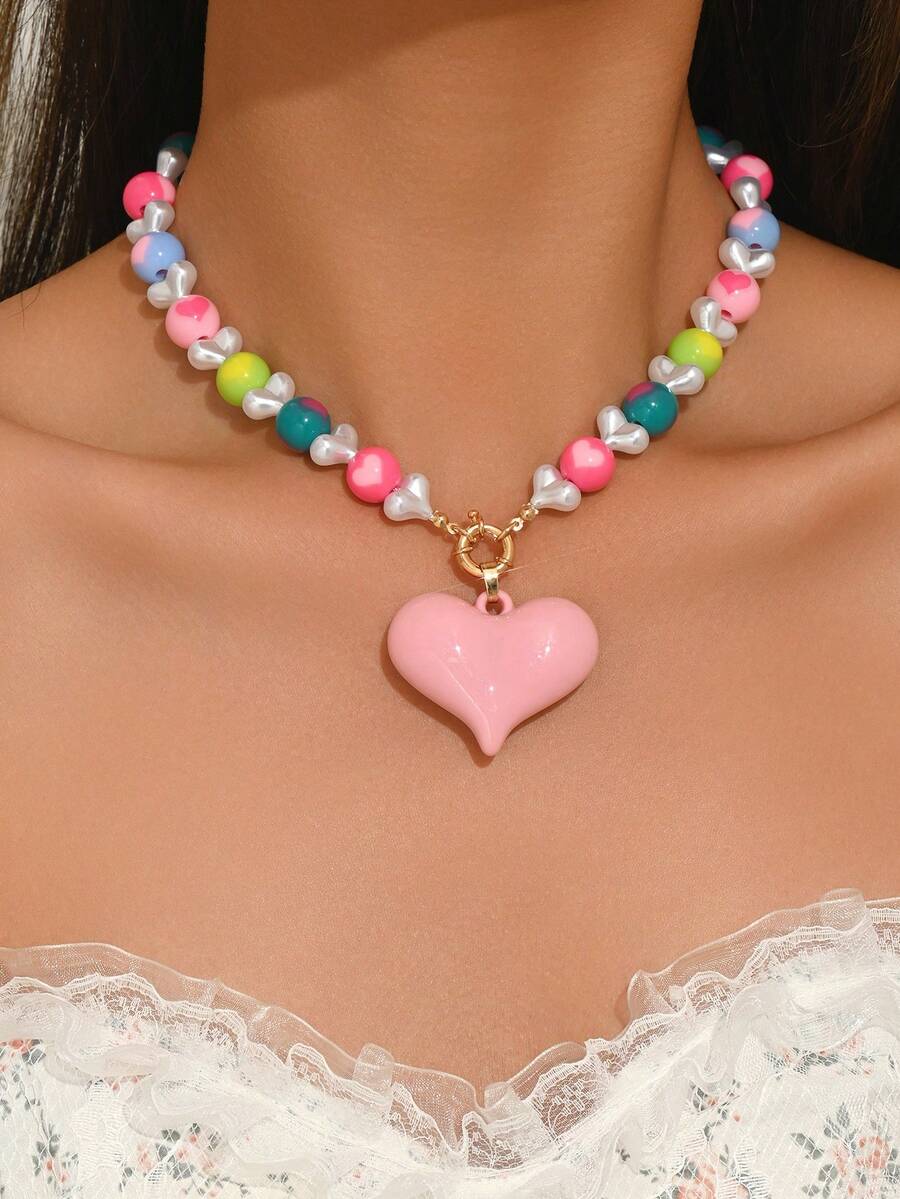 Elegant Fashion Gold Chain Plastic Orange Red Jelly