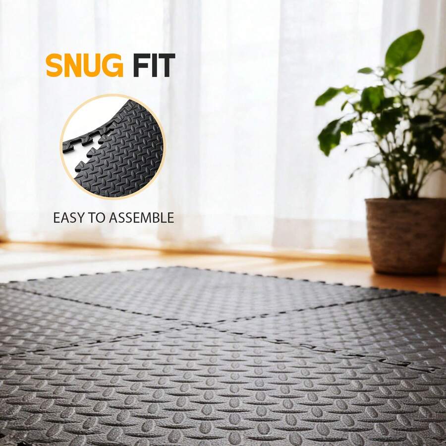 Puzzle Exercise Mat ½ In, EVA Interlocking Foam Floor Tiles For Home Gym