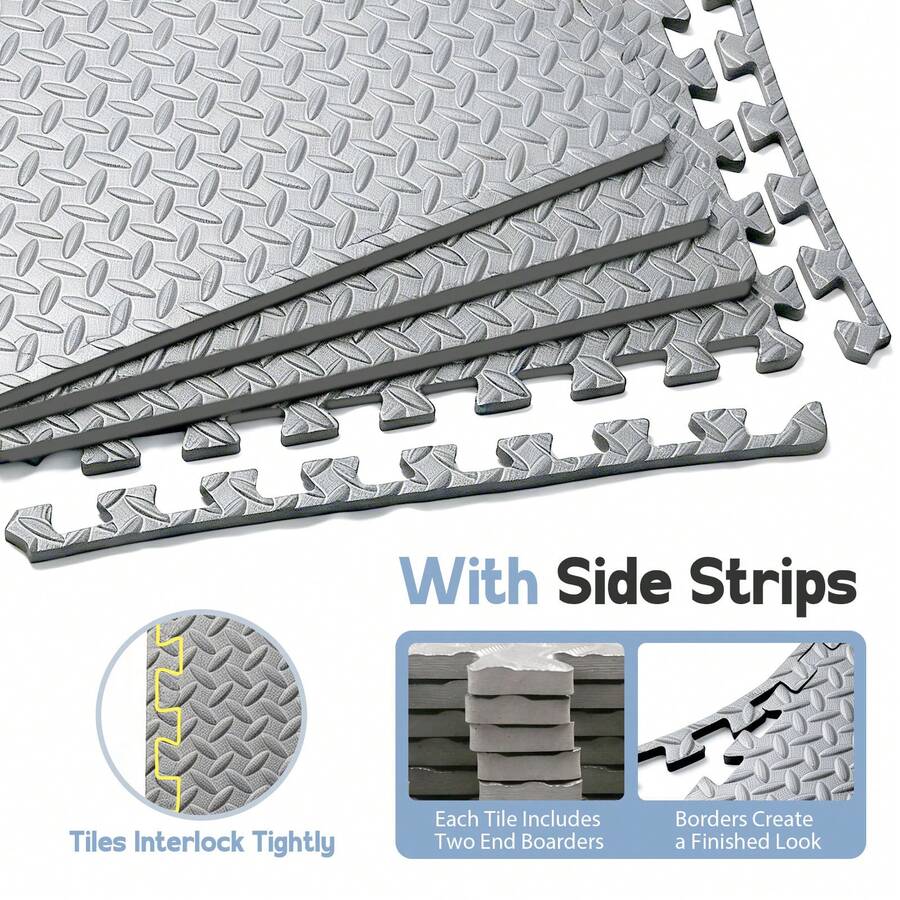 Puzzle Exercise Mat ½ In, EVA Interlocking Foam Floor Tiles For Home Gym