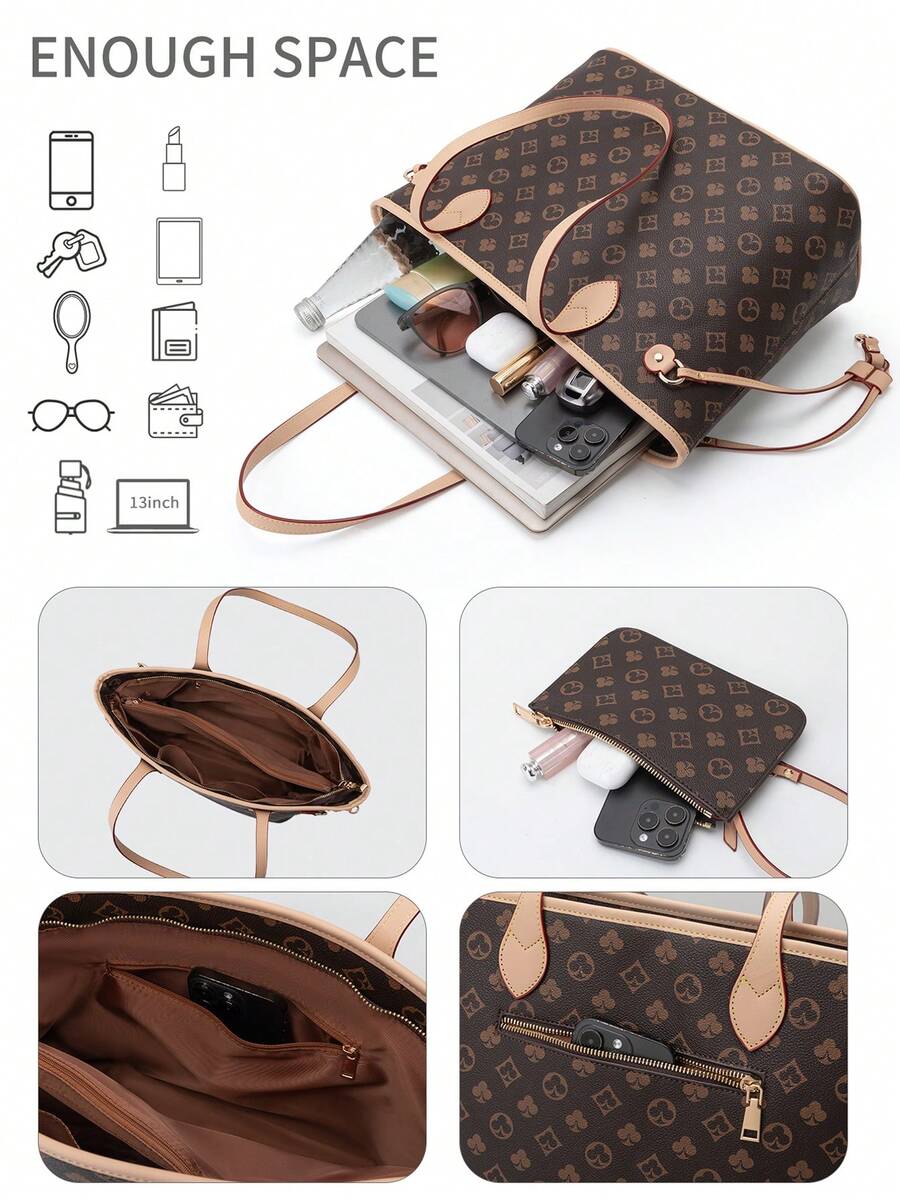 Women's Tote Bag With Pouch Set