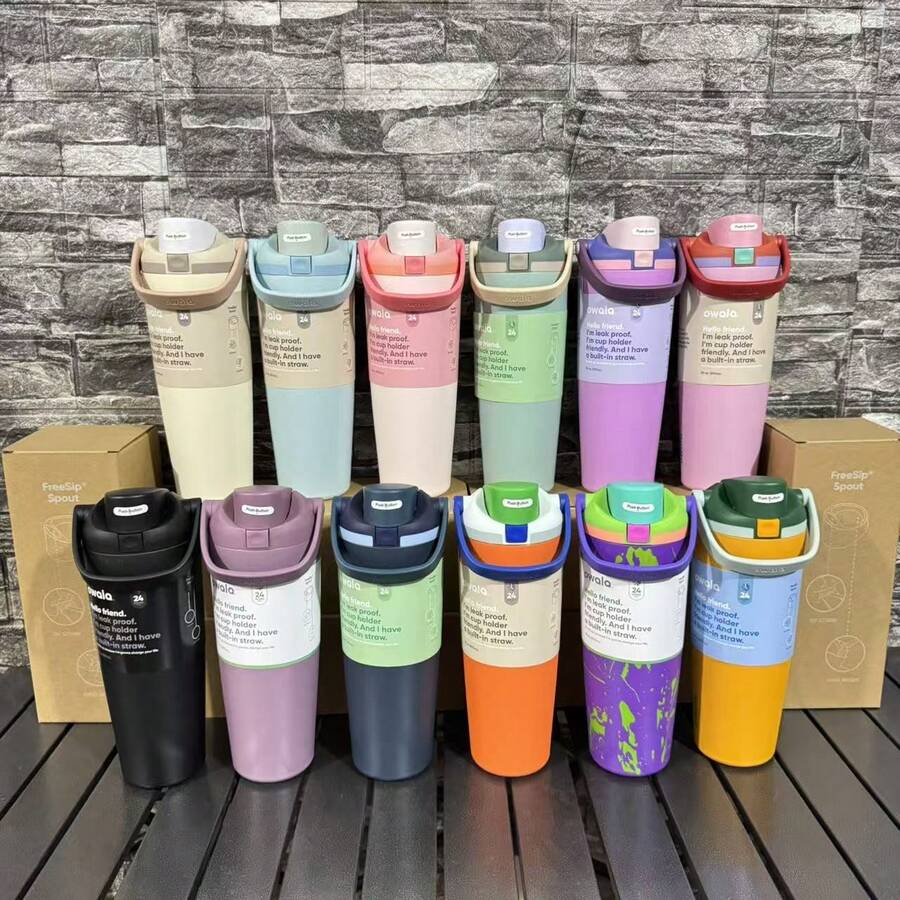 OWALA NEW Insulated Stainless Steel Water Bottle With Straw