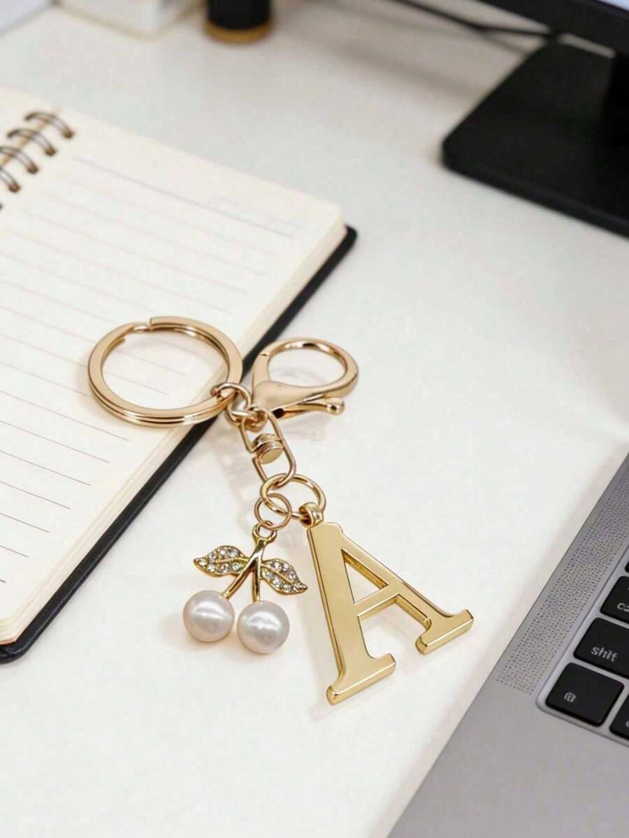 Elegant Metal Heart-Shaped Letter Keychain