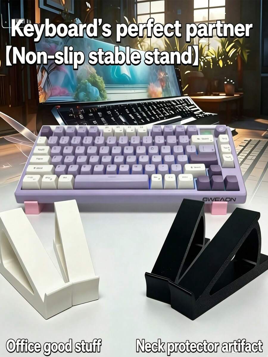 2pcs/Set Sleek Keyboard Stand With Ergonomic Angle