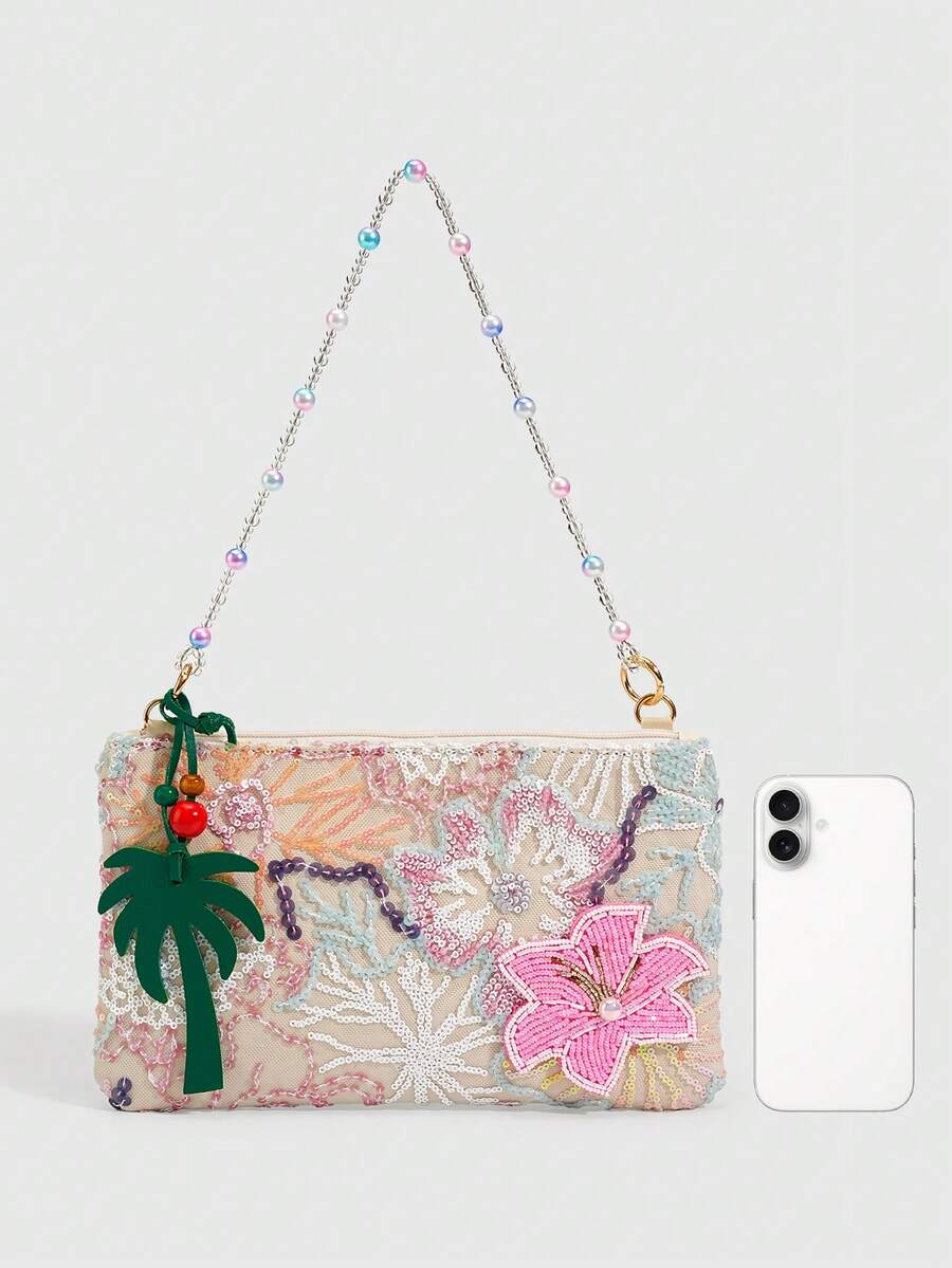 ROMWE Fairycore Resort Style Starfish Shell Decor Straw Bag