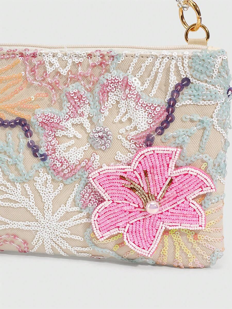 ROMWE Fairycore Resort Style Starfish Shell Decor Straw Bag