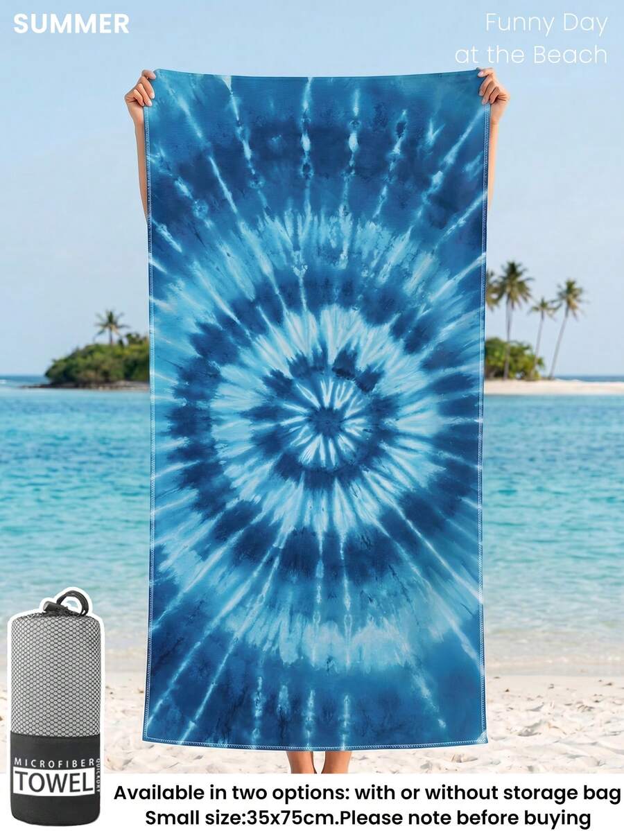 Blue Shell Print Beach Towel, Swimming Towel