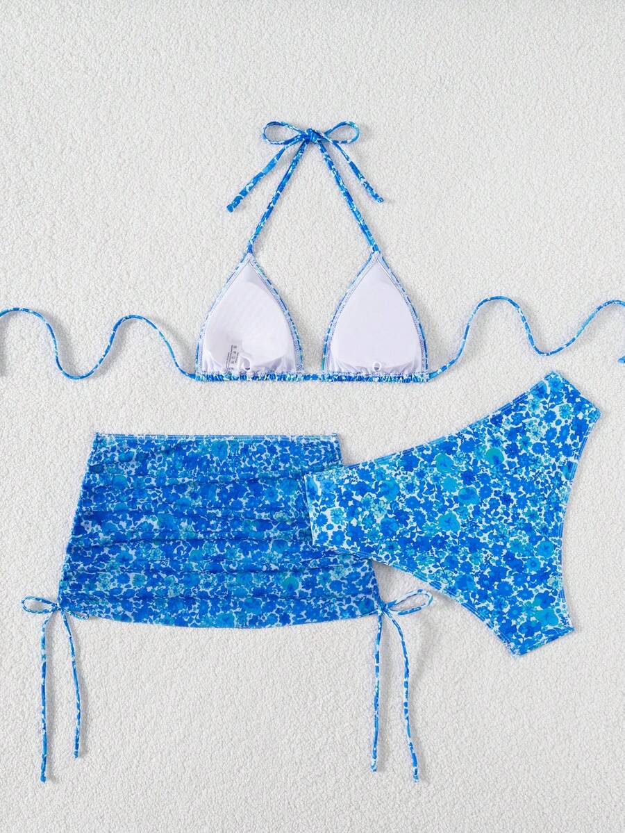 Tie Side Bikini 3-Piece Swimwear For Women