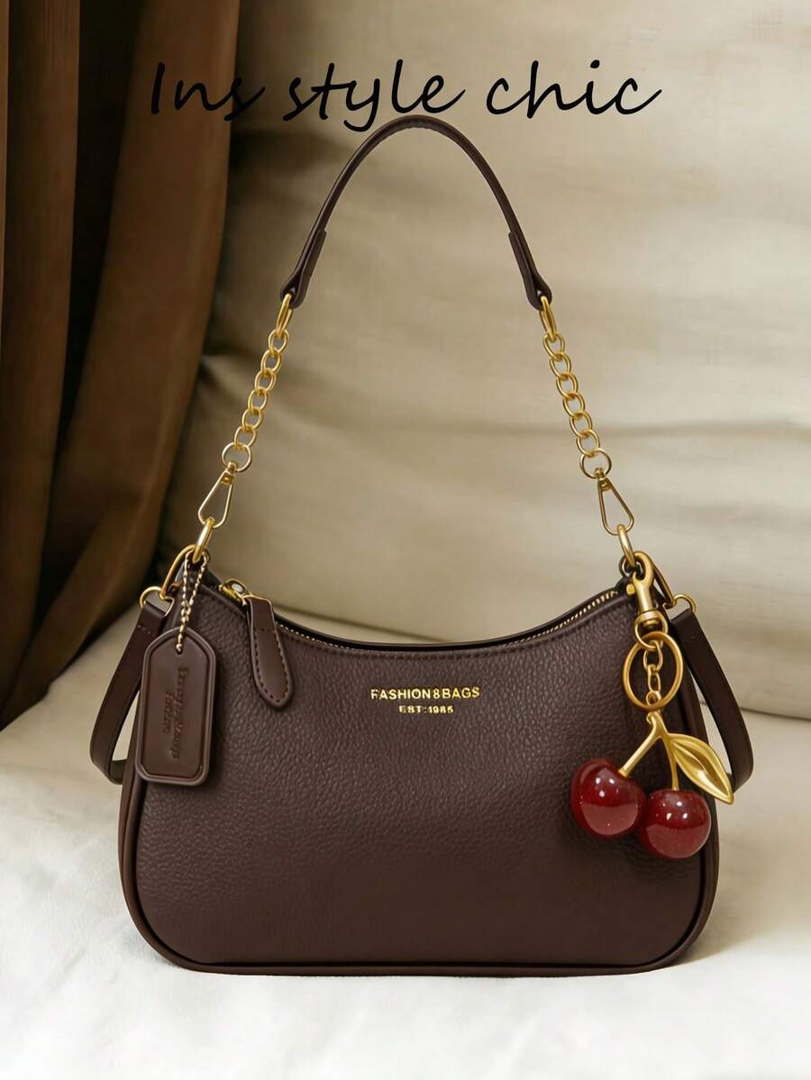 White Ladies' Shoulder Bag Made Of PU Material