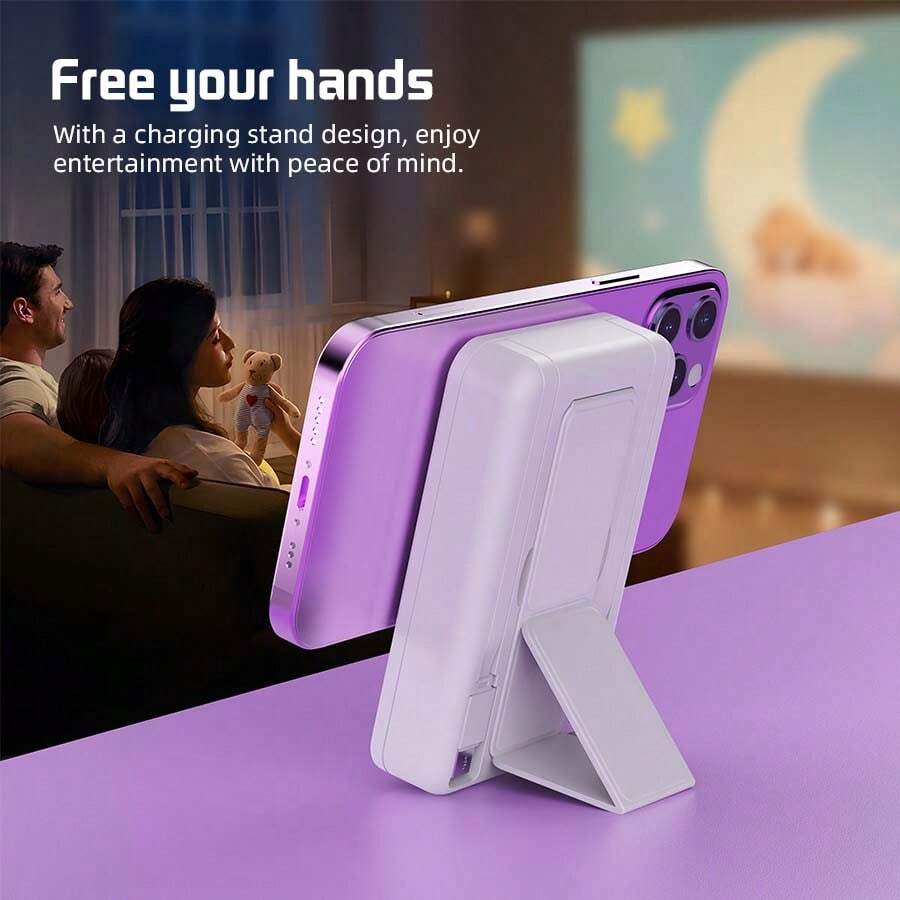 GAWFOLK Pink 10000mAh Power Bank With Stand
