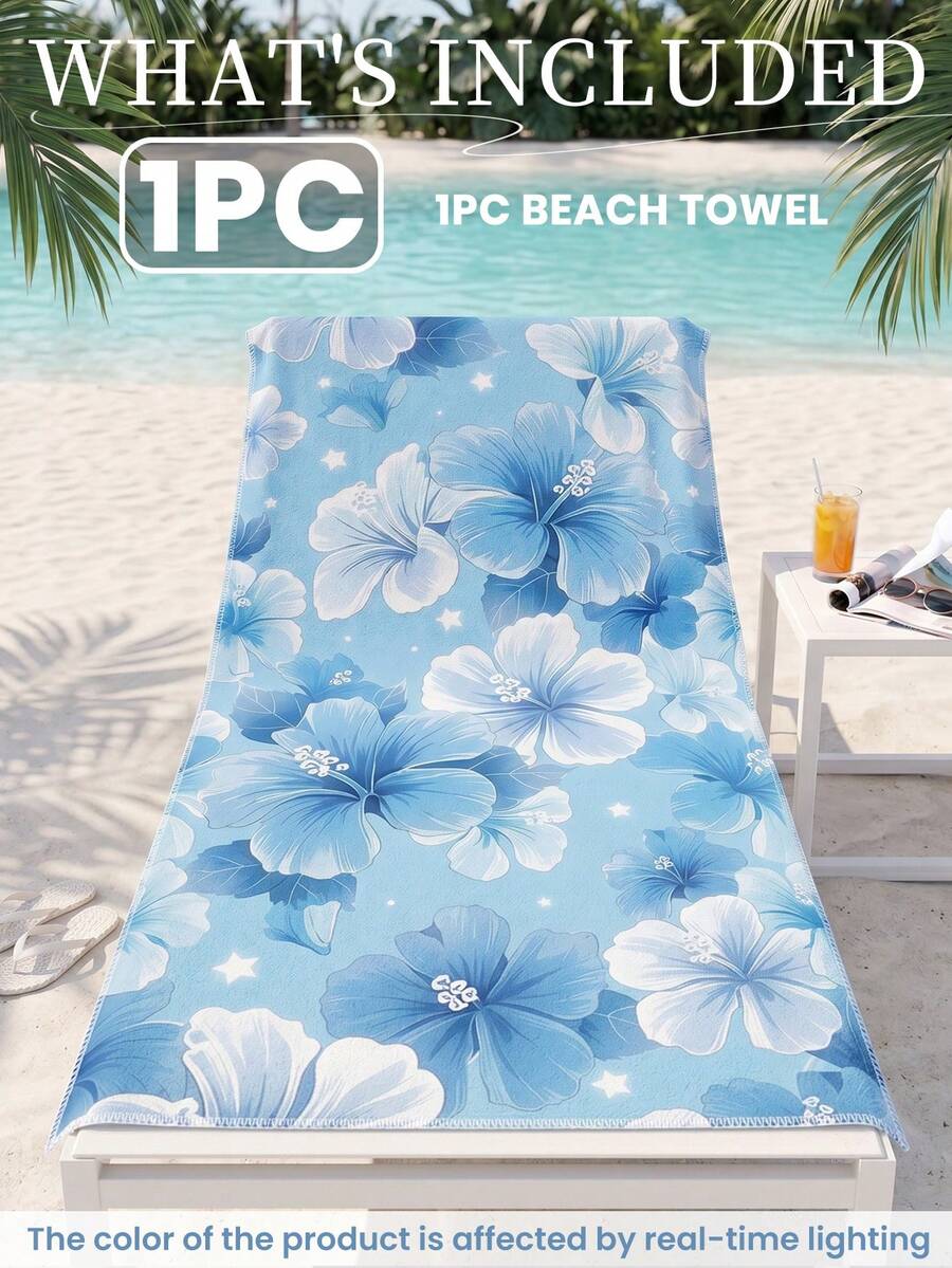 1pc Printed Beach Towel, Summer Fruit Pattern Swimwear