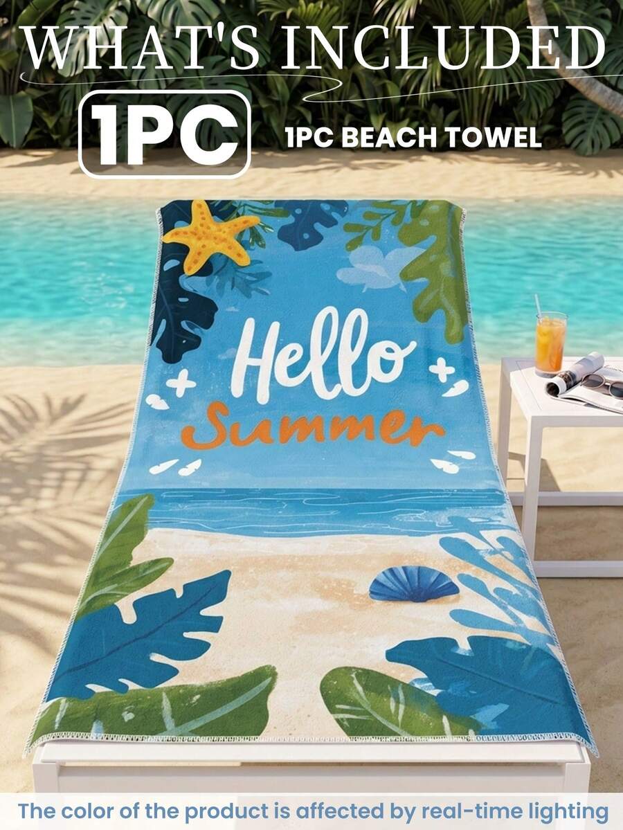 Printed Beach Towel, Flamingo Pattern Swimwear