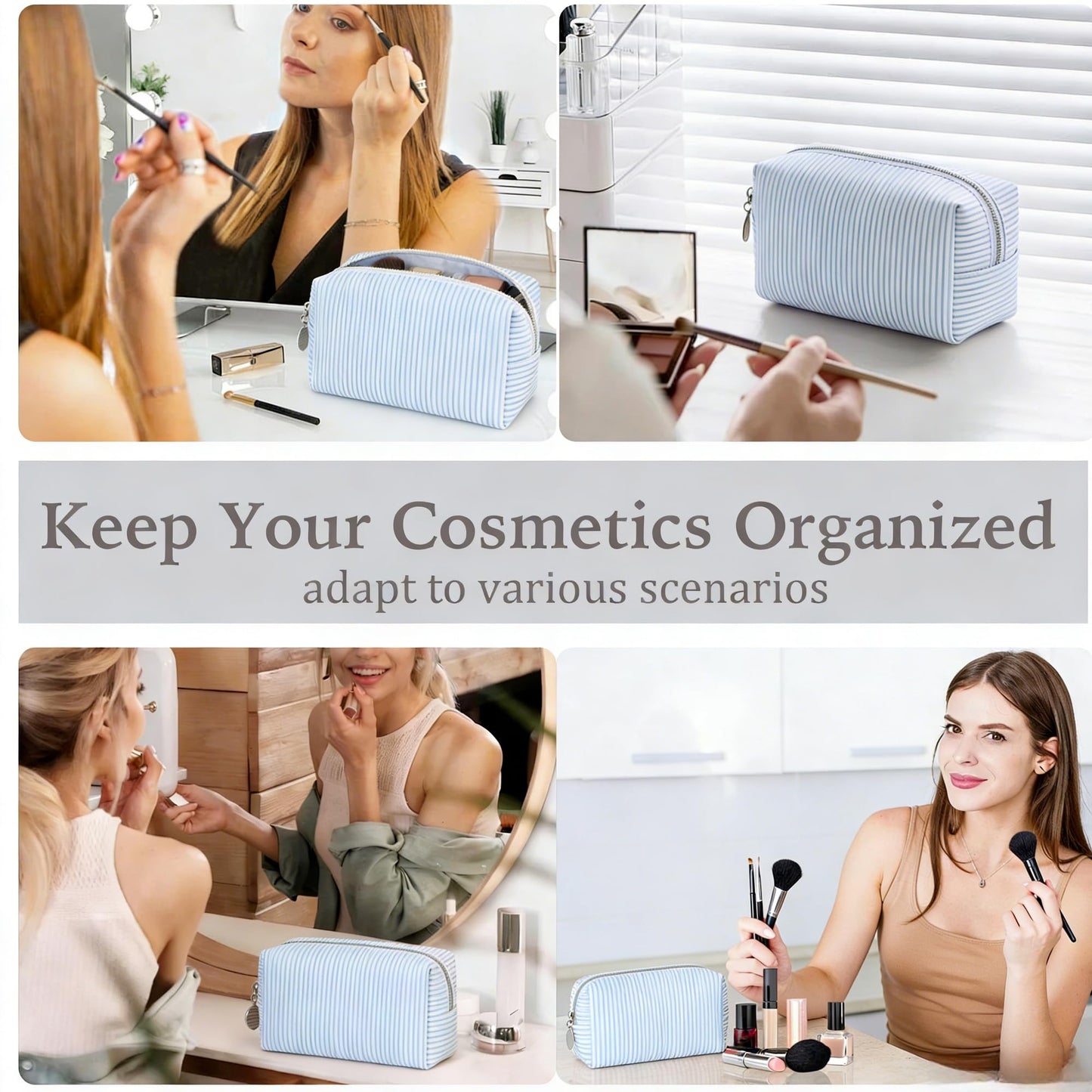 2pcs Makeup Bag Travel Toiletry Bag for Women Lightweight Make Up Bag