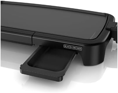 BLACK+DECKER 8-Serving Electric Griddle, GD2051B, Non-Stick Cooking Surface, Warming Tray, Removable Drip Tray, Family Sized