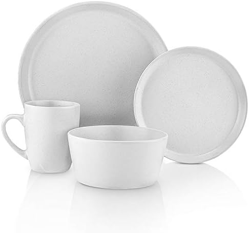 Stone Lain Albie 32-Piece Dinnerware Set Stoneware, White Speckled