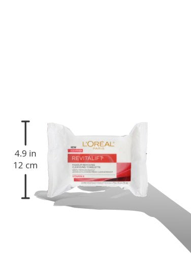 L'Oreal Paris Skincare Revitalift Makeup Removing Wipes with Vitamin E, 30 Count