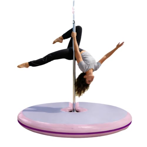 Pole Dance Crash Mat, Inflatable Safety Cushion, Folding Crash Exercise Pad, Non-Slip Base, Waterproof, Manual Pump Included for Home & Studio - size: 120*10cm/47.2*3.94in