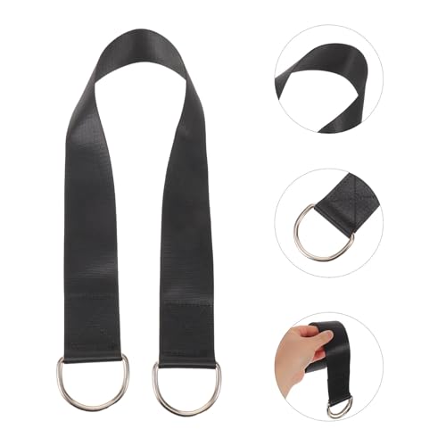 Homoyoyo 2pcs Heavy Duty Barbell Loading Straps for Pullups and Squats, Nylon Weight Plate Holder Straps, Stable and Safe Fit for Dumbbell and Barbell Sizes, Black