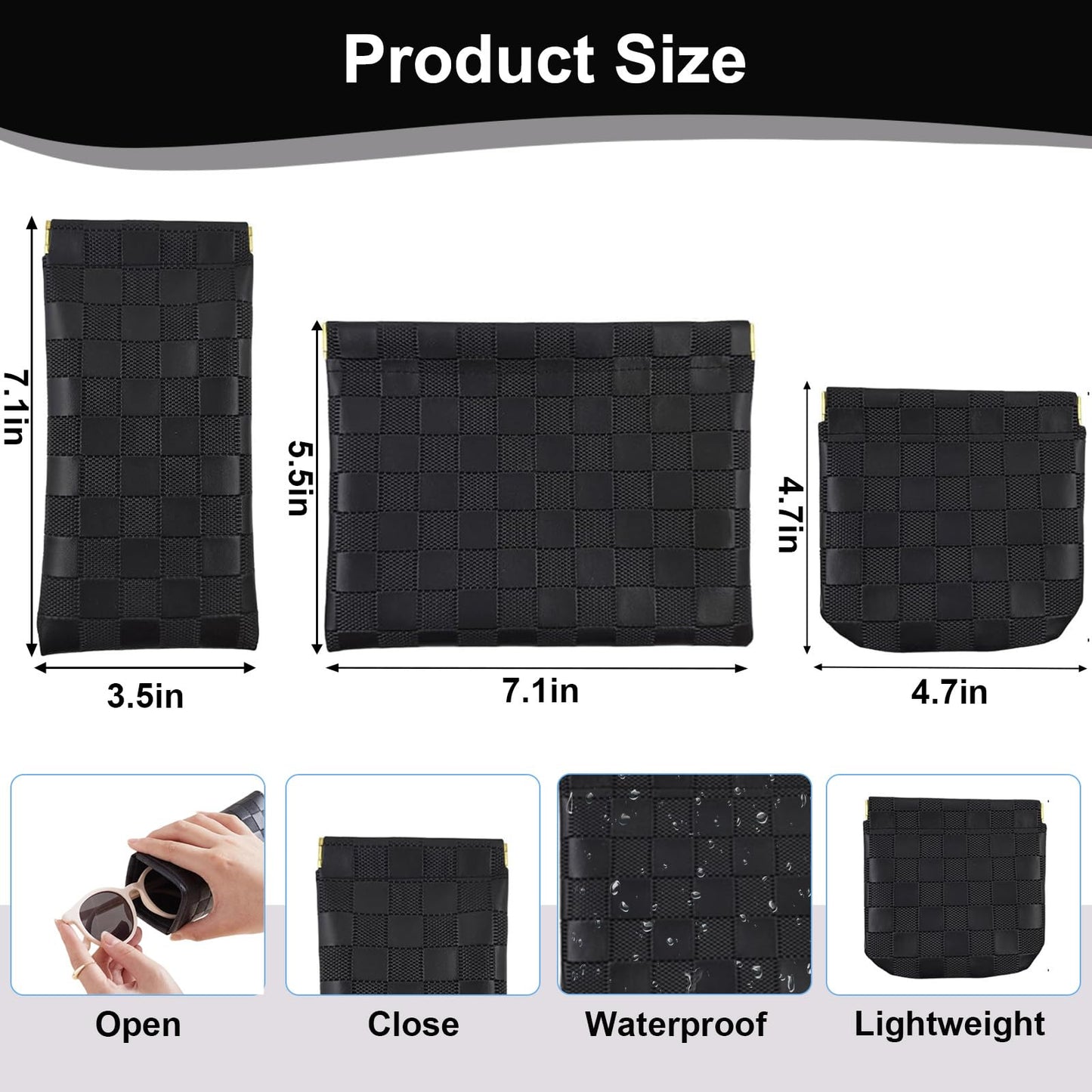 3Pcs Small Makeup Bag for Purse, Portable Purse Organizer Pouches for Purse