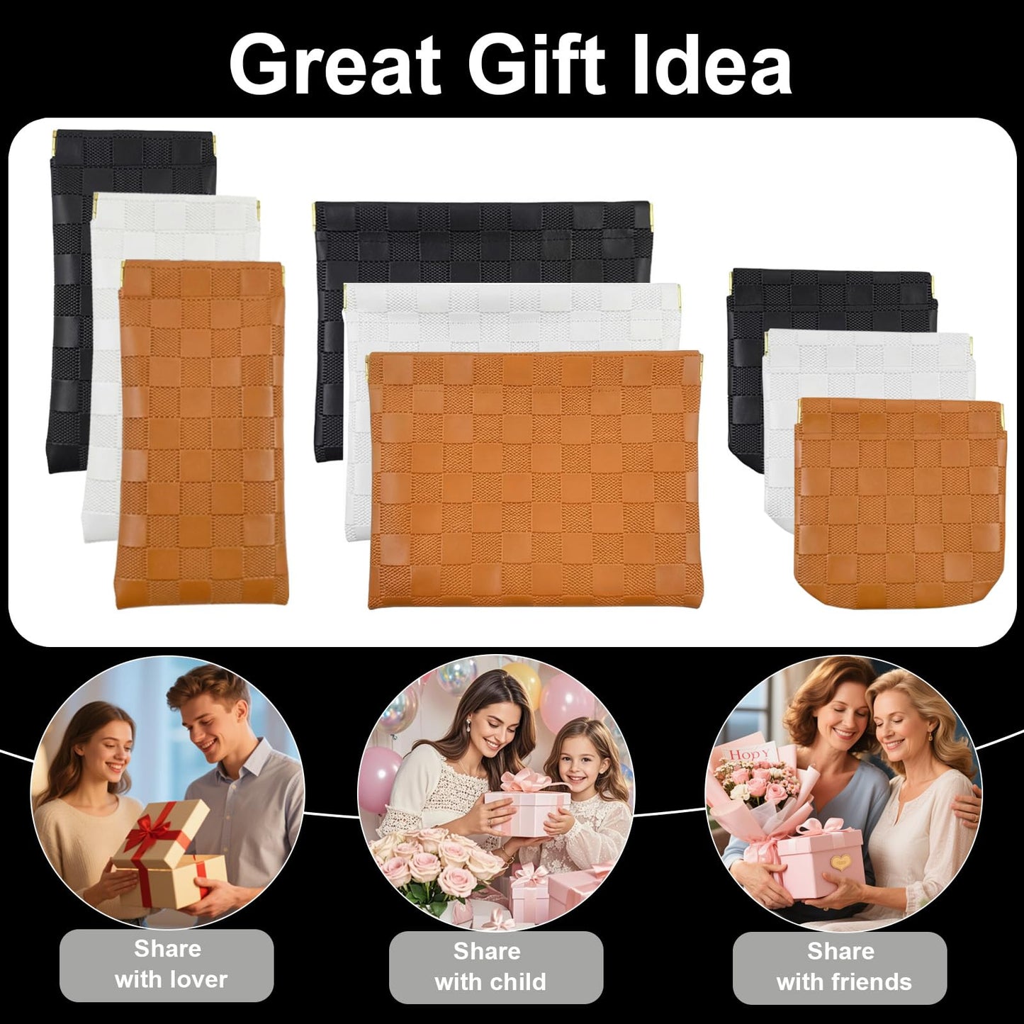3Pcs Small Makeup Bag for Purse, Portable Purse Organizer Pouches for Purse
