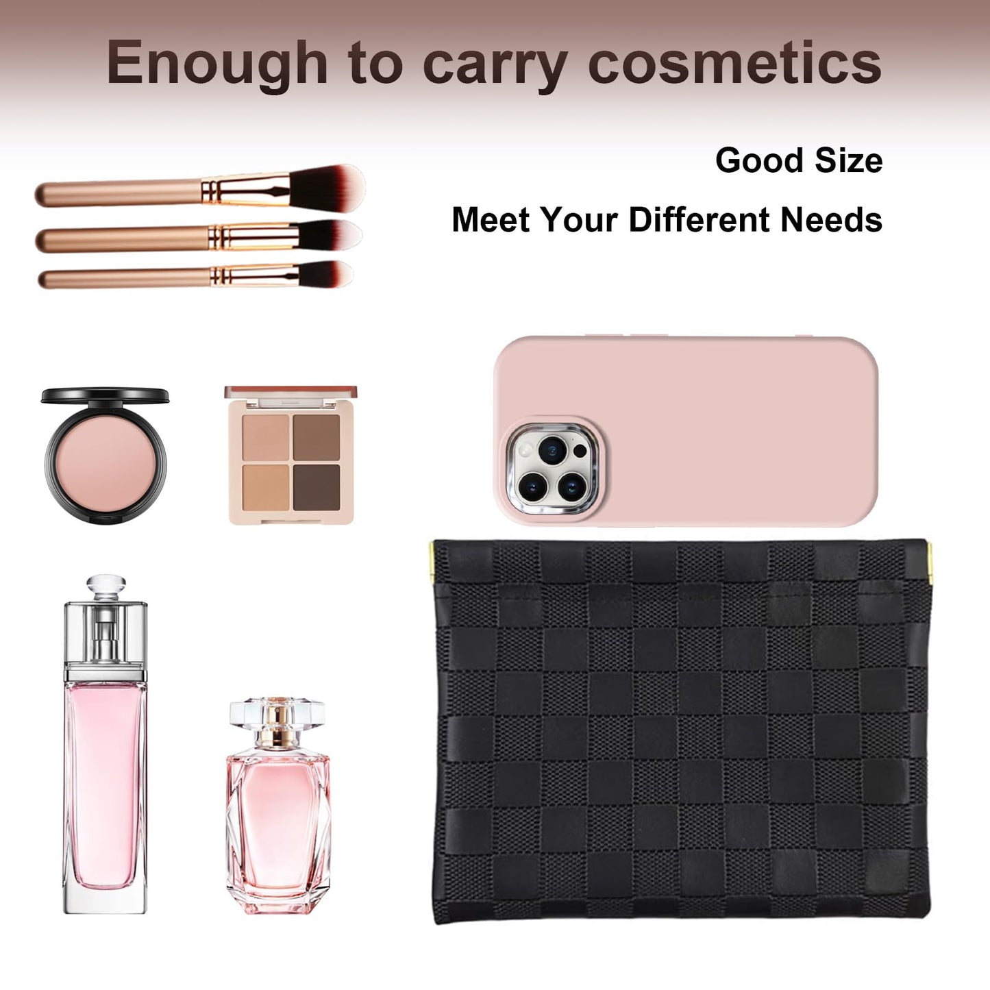 3Pcs Small Makeup Bag for Purse, Portable Purse Organizer Pouches for Purse