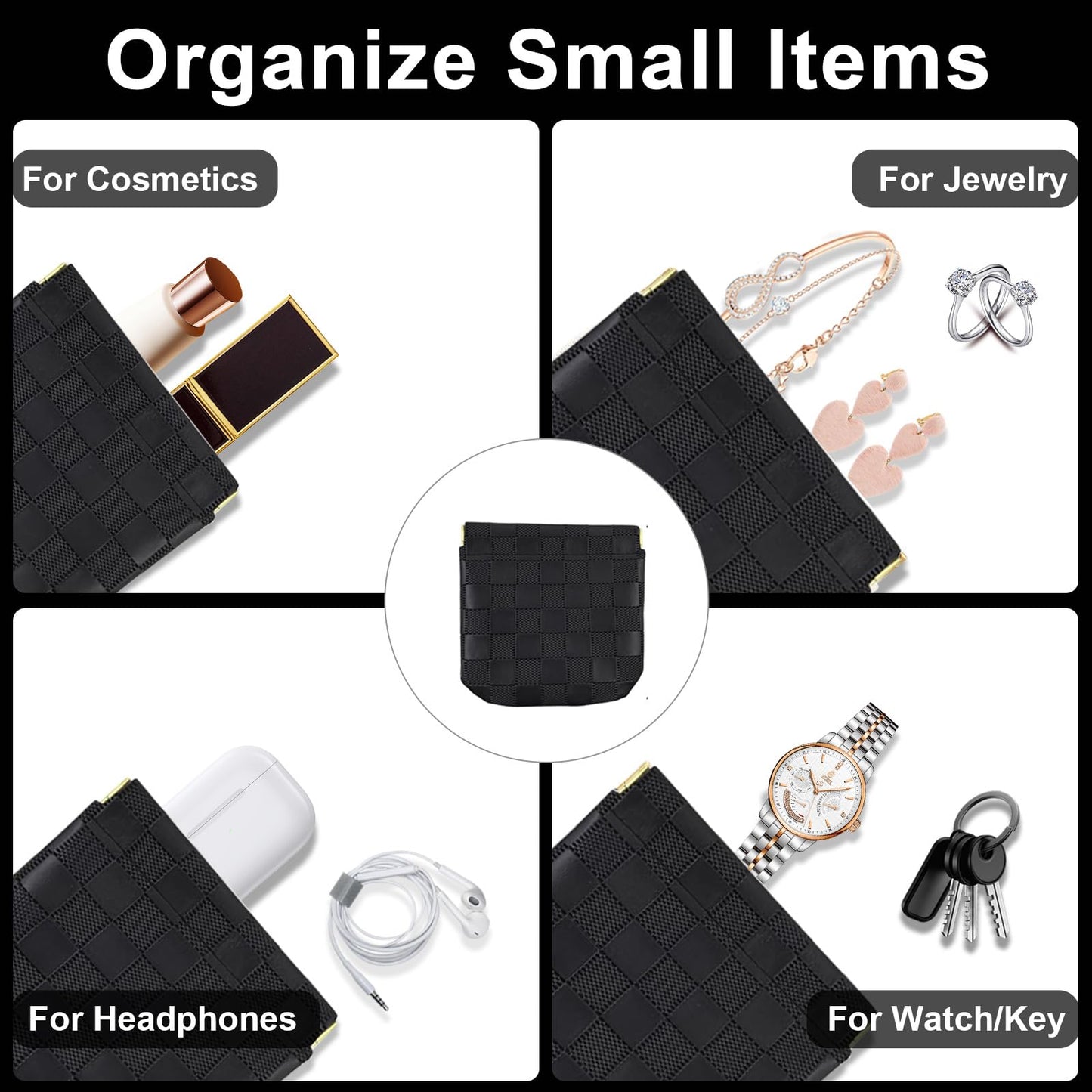 3Pcs Small Makeup Bag for Purse, Portable Purse Organizer Pouches for Purse