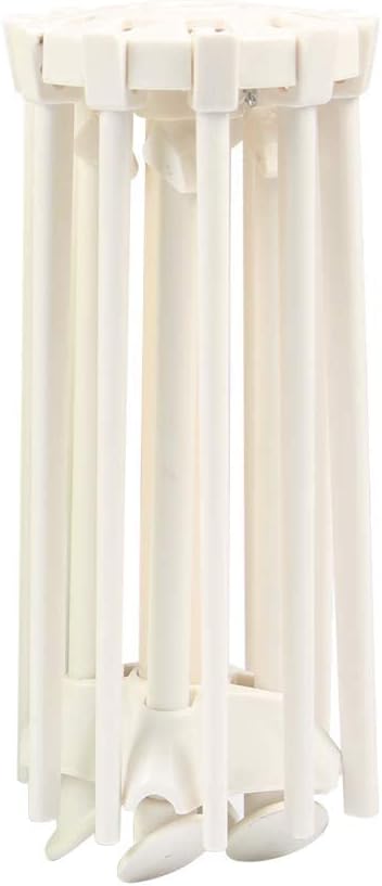 Cambom Collapsible Pasta Drying Rack - Spaghetti Noodle Drying Rack with 10 Bar Handles White