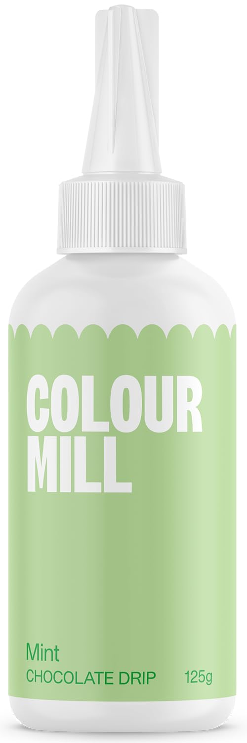 Colour Mill Chocolate Drip Easy-Melt Drizzle for Desserts, 125 Grams Mint