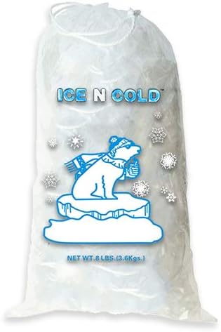 Ice Bags with Drawstring Closure | 8lb, 400ct/cs | 37 mic Thickness | Portable Storage and Freezer Keeper