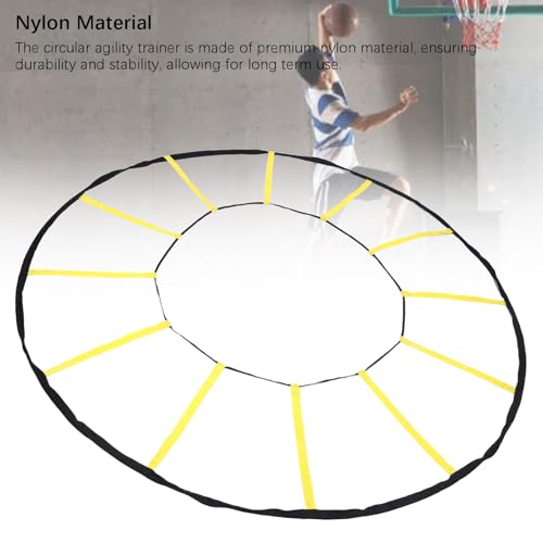 Circular Agility Training Ladder 12 Rungs Nylon Speed and Agility Trainer for Soccer Basketball Athletic Performance Exercise Gear with Storage Bag