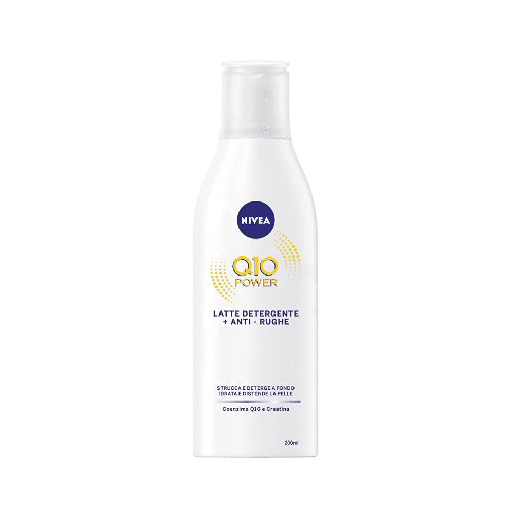NIVEA Q10 Cleansing Milk Gentle Face Cleanser 200 ml | Daily Makeup Remover and Facial Cleanser for All Skin Types with Mild, Creamy Formula Visage Skincare Milky Cleanser