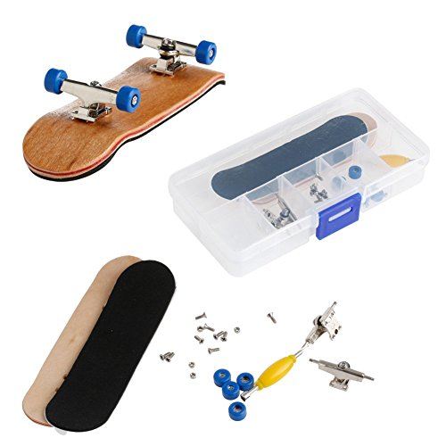 Professional Mini Maple Wooden Fingerboards, 1 Pack(Yellow) | 1Set Finger Skateboards, 5 Layers Maple Panel Mini Skateboards for Fingers, Fingerboard for Kids Brithday Gift - color: Yellow