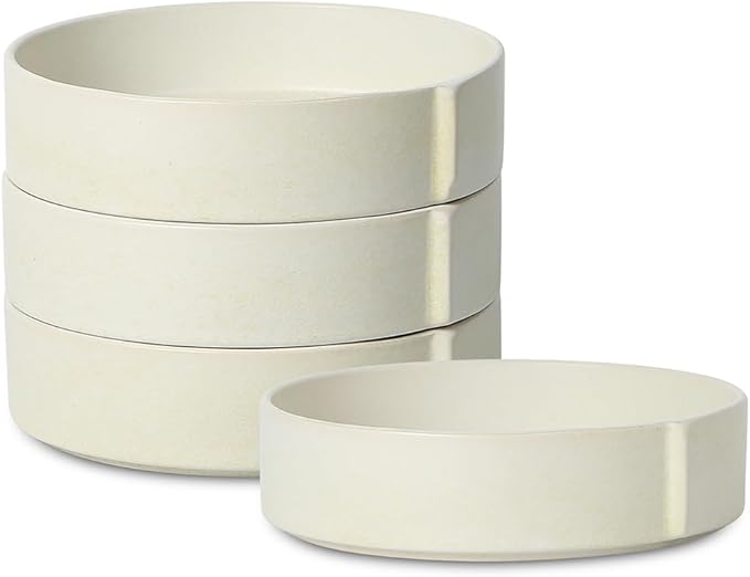 Stone Lain Bao 4-Piece Pasta Bowl Set Stoneware, Beige
