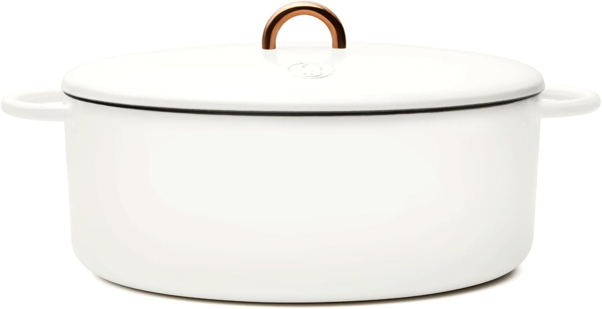 Great Jones Dutchess Cast Iron Dutch Oven Pot With Lid (Salt) - Large 6.75 Quart Size, Dual Handles - All Stovetop Safe - 500° Dutch Oven For Bread Baking | Dishwasher Friendly