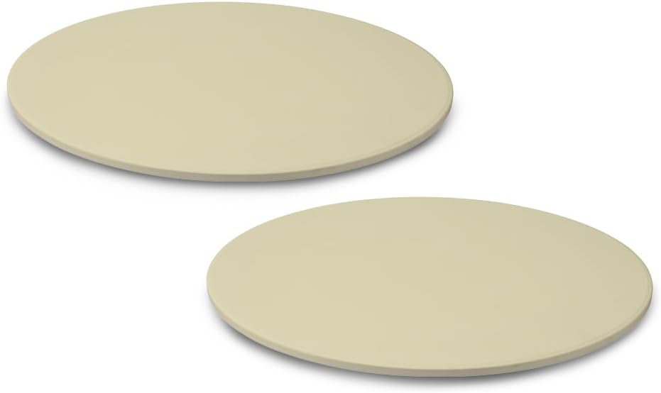 Concord Pizza Stone (2 Pack) with Cordierite Heatwell Technology. Pizza and Bread Baking, Grilling Stone. Durable and Safe (15" Round)