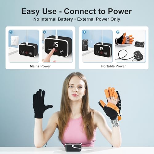 Rehabilitation Robot Gloves for Stroke Recovery Hemiplegia Finger Hand Function Rehabilitation Therapy Arthriti Glove (Left Hand, M) - size: Left Hand M