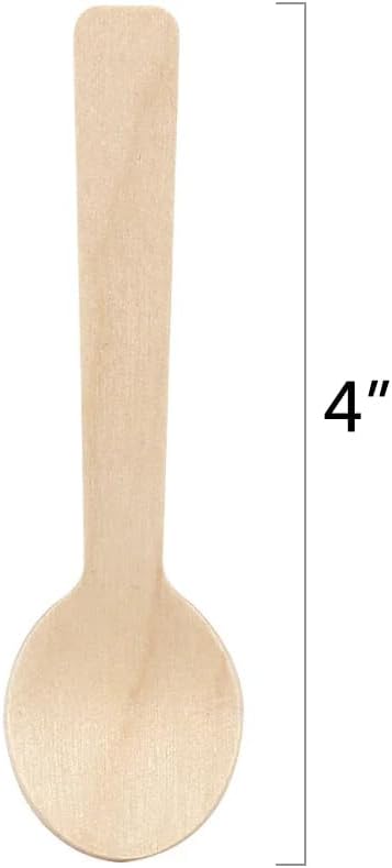 1000 Pcs mini wooden spoons 4-inch length,natural birch wood biodegradable utensils cutlery,mini wooden spoons for home or outdoor party., Wood color
