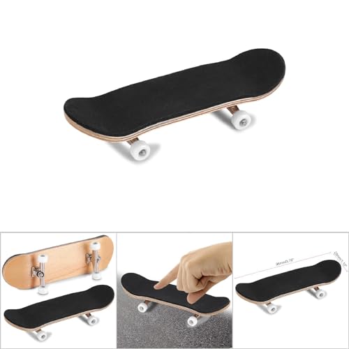 Milltrip Wooden Finger Skateboards, 1Pc Maple Wooden Alloy Fingerboard Finger Skateboards with Box Reduce Pressure Gifts (White) - color: White