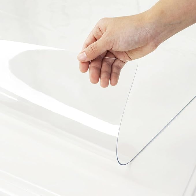 Warmstar Clear Table Cover Protector 42 x 42 Inch,1.5mm Thick Plastic Table Cover Rectangle,PVC Clear Table Protector,Desk Protector Mat for Kitchen, Dresser, Writing Desk，Dining Room Table