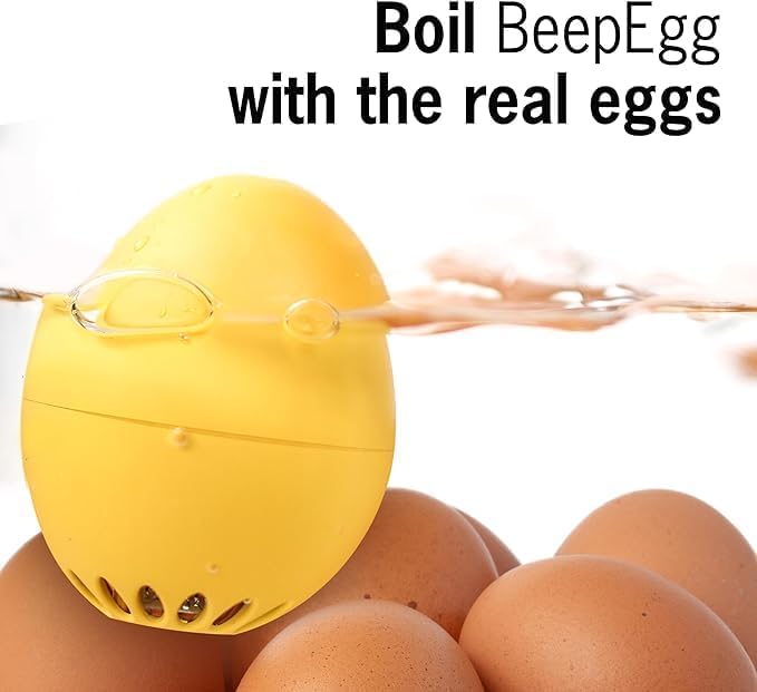 50s BeepEgg – Egg Timer for Boiling Eggs – Musical Egg Cooker for Soft, Medium, Hard Boiled Eggs – Food Safe – Singing Floating Egg Timer – Egg Cooker for 3 Levels of Doneness - Brainstream