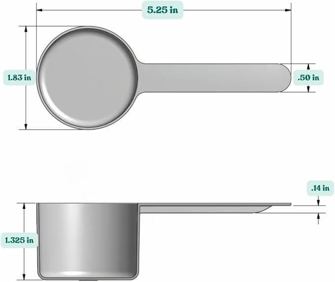 48 mL (48 CC | 1.62 Oz.) Long Handle Scoop for Measuring Coffee, Pet Food, Grains, Protein, Spices and Other Dry Goods (Pack of 1)
