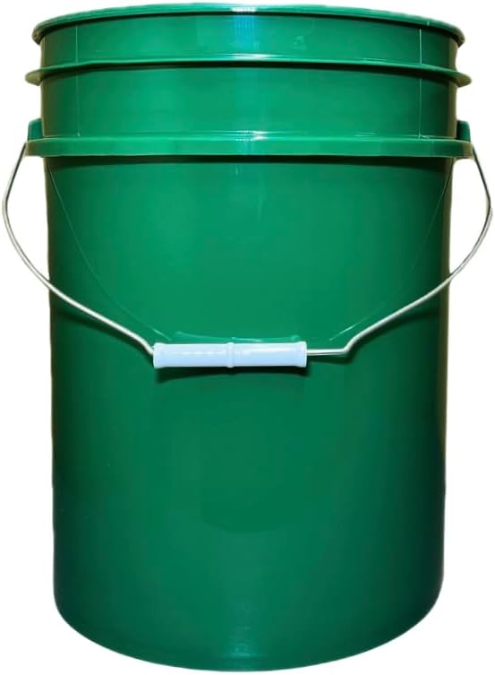 House Naturals 5 Gallon Premium HPDE Plastic Bucket - Made in USA Food Grade Storage Container, BPA Free All Purpose Pail (2, Dark Green)
